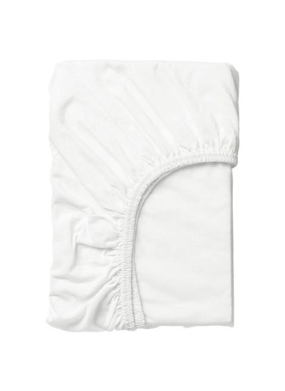 Buy Fitted Sheet White 80X130 Cm in Saudi Arabia