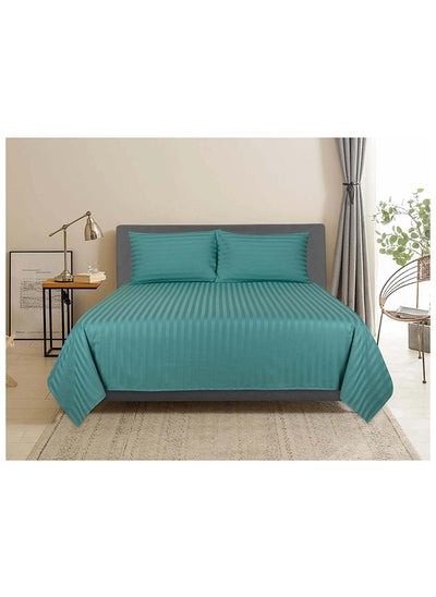 Buy HOTEL COLLECTION TEAL BLUE Flat Sheet with Single Pillow Case 160x240 cm in UAE