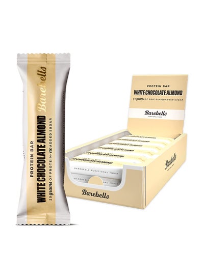 Buy BAREBELLS PROTEIN BAR WHITE CHOC ALMOND 12x55gr in UAE