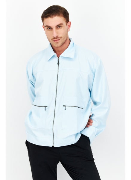 اشتري Men Sportswear Fit Brand Logo Training Jackets, Sky Blue في الامارات