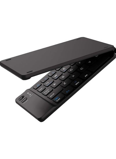 Buy Foldable Bluetooth Keyboard Portable Wireless Keyboard Rechargeable Full Size Ultra Slim Folding Keyboard Compatible iOS Android Windows Smartphone Tablet and Laptop in Saudi Arabia