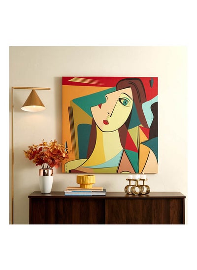 Buy Irene Colourful Face Abstract Framed Canvas Picture in UAE