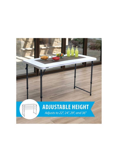 Buy Portable Plastic Folding Table White in Saudi Arabia