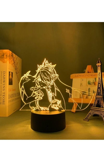 اشتري Multicolour Genshin Impact Lamp Cool 3D Illusion Game Night Lamp Home Room Decor Acrylic LED Light Birthday Gift Lamps Rosaria في الامارات