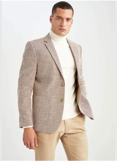 Buy Slim Fit Long Sleeve Blazer Jacket in Saudi Arabia