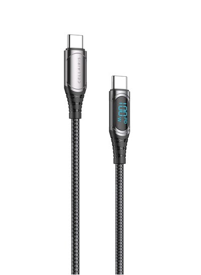 Buy Premium Nylon LED Cable PD 100W Type C To Type C 1.2M for iPhone 15 Pro Max /15 Pro /15 Plus/15, iPad mini 6, MacBook Pro/Air, iPad Pro and Android Phones in UAE