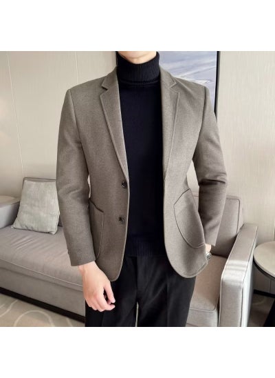 Buy Mens New Wool Blazer Casual Fashion SuitBrown Brown in UAE