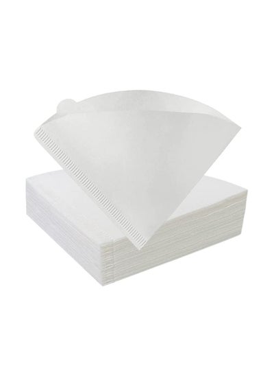 Buy Cone Coffee Filter in White V60 size having 100 Pieces Disposable Paper - Coffee Filter Paper Can be used in Home - Office and for Traveling Purposes as well in UAE