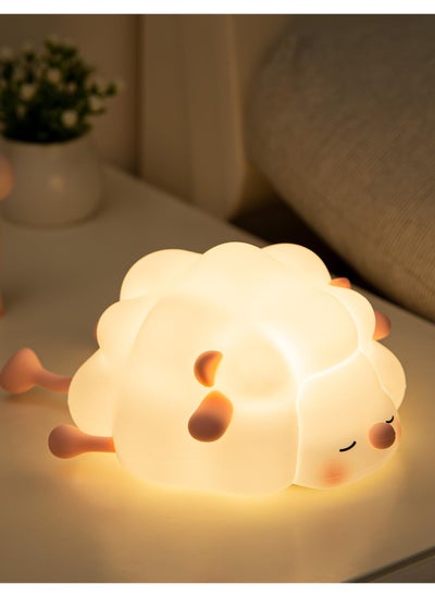 اشتري Rechargeable Led Night Light For Kids, 3-Level Dimmable Nursery Nightlight, Food Grade Silicone Squishy Lamp Perfect Bedside Touch Lamp With 30 Min Timer for Breastfeeding, Toddler, Baby Décor Pink في الامارات