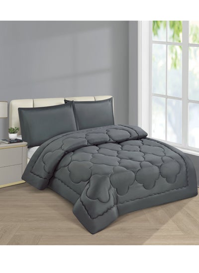 Buy Microfiber Solid Comforter 4 Pieces Set Fitted Sheet, Pillow Sham Comforter 170X230 CM in UAE