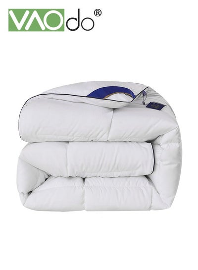 Buy Duvet Insert Lightweight Comforter Quilted Cooling Duvet Insert Ultra Soft Down Alternative Comforter with Corner Tabs 220*240CM in UAE