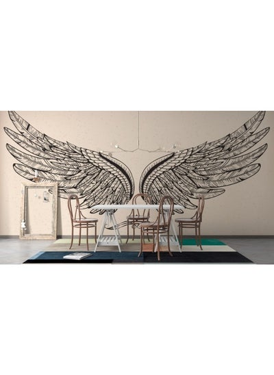 Buy Classical Vintage Wings Fabric Wallpaper Covers An Area ​​Up To 4.2Mx3M With Adhesive And Smoothing Tool in Egypt