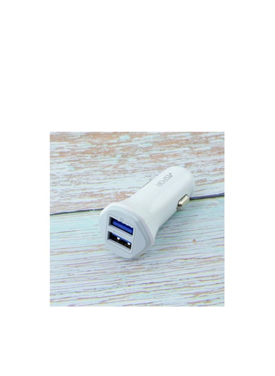 Buy A903 3.4A 2USB car charger with light Plus Type-C cable - White in Egypt