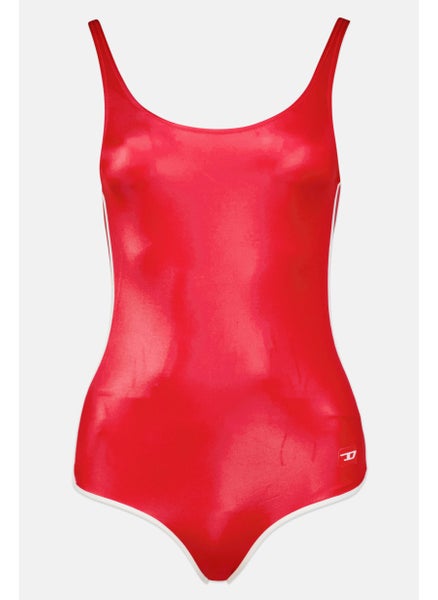 Buy Women Swimwear Plain One Piece, Red in UAE