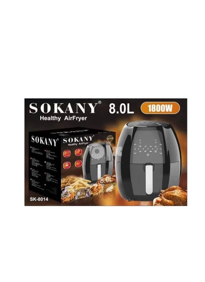 Buy Sokany Oil Free Healthy Air Frying Pan with Digital Touch Screen - 8 Liter SK-8014 in Egypt