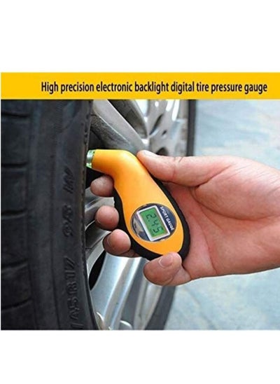 اشتري Tire Pressure Gauge, Digital Tire Pressure Tester LCD Backlight Auto Car Motorcycle Tire Gauge Air Tire Gauge monitor Barometer Tire Tester Meter - Yellow في السعودية