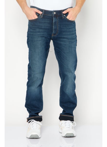 Buy Men Slim Fit Stretchable Denim, Navy in UAE