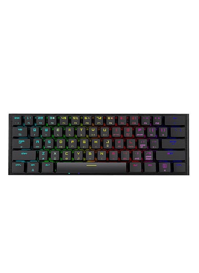 اشتري MK28 Three-mode Mechanical Keyboard 61 Keys RGB Keyboard Support BT5.0/2.4G/USB Wired Connection Red Switches Black في الامارات