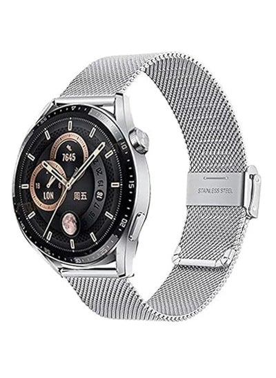 اشتري Milanese Replacment Band Compatible with Huawei Watch GT3 46mm Mesh Type Stainless Steel Band with Buckle في السعودية