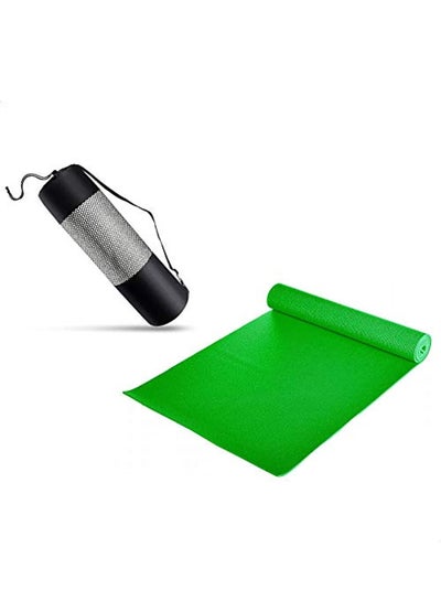 Buy PVC Yoga Exercise Mat with Carrying Bag, 6 MM - Green in Egypt