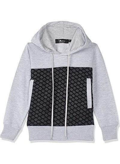 اشتري Andora boys Bi-tone Slip On Hoodie For Boys - Heather Grey & Black Sweatshirt في مصر