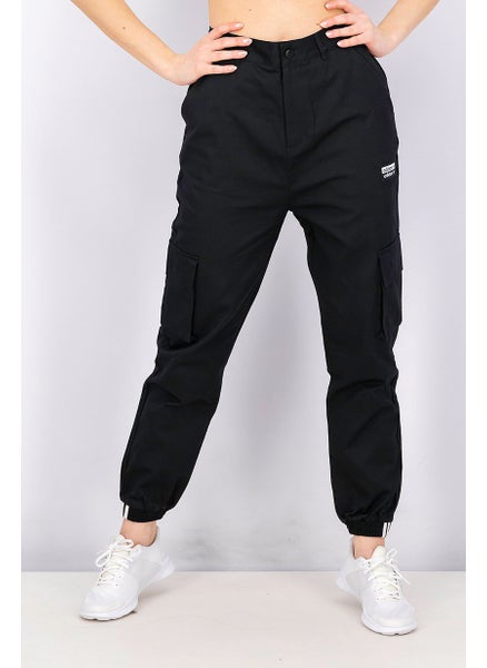 اشتري Women Belt Loop Cargo Pants, Black في الامارات