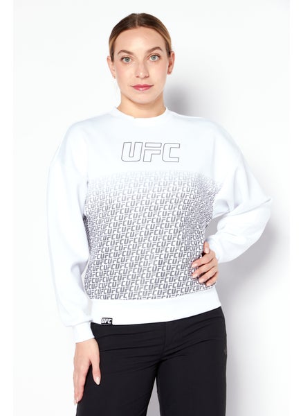 Buy Women Sportswear Fit Long Sleeves Training Sweatshirt, White in Saudi Arabia