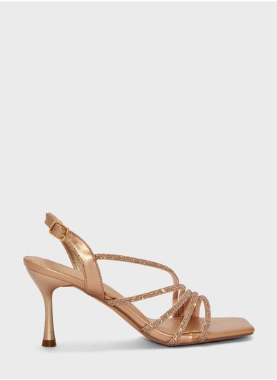 اشتري Strappy Embellished Heeled Sandals في الامارات