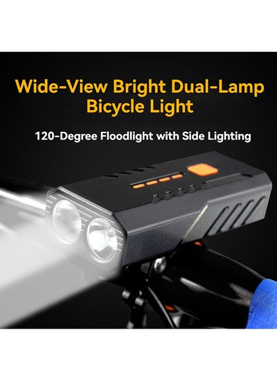 Buy Bike Lights Rechargeable,Larger Wide Angle Bike Light Kids,6 Mode 1200 Lumen Bright Bike Light Mini, PC+ABS Waterproof Bike Headlight, 3000mAh USB-C Bicycle Light Front in Saudi Arabia