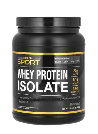 Buy California Gold Nutrition Sport Whey Protein Isolate Unflavored 1 lb (454 g) in Saudi Arabia