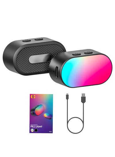 اشتري RGB Magnetic Fill Light for Gimbal, LED Video Light, 7 Color Temperature, 3 Brightness Adjustment, 180 Mins Long Lasting, Gradient Mode, Flash Mode 180° Fill Light for AOCHUAN Stabilizer في السعودية