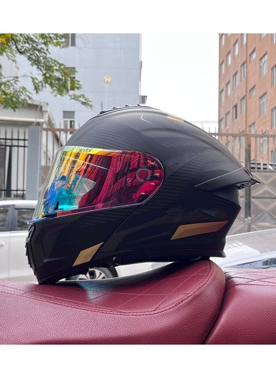 Buy New Double Mirror Helmet Semi Full Cover Four Seasons Motorcycle Helmet in Saudi Arabia