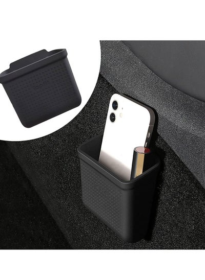 اشتري Tesla Model 3 Model Y Accessories Center Console Organizer Storage Box Cell Phone Pocket Silicone Velcro Bag Sunglasses Holder Key Card Coin Case for Flocking في الامارات