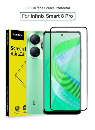 اشتري Infinix Smart 8 Pro Screen Protector – Premium Edge to Edge Tempered Glass, High Transparency, Delicate Touch, Anti-Explosion, Smooth Arc Edges, Easy Installation في السعودية