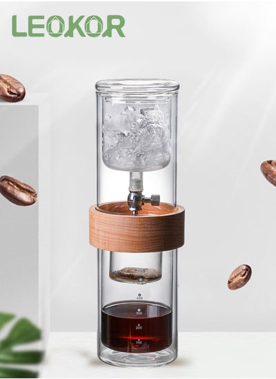 Buy Coffee Glass Cold Brew Maker Iced Coffee Maker Quick Brew Drip Coffee Maker with Adjustable Dripper in Saudi Arabia