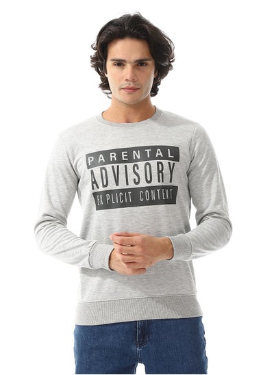 Buy Chest Printed "Advisory" Cotton Slip On Sweatshirt in Egypt