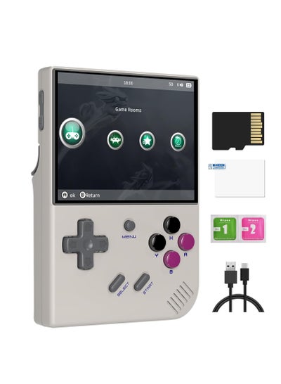 Buy RG35XX Plus Linux Handheld Game Console, 3.5'' IPS Screen, Pre-Loaded 10143 Games, 3300mAh Battery, Supports 5G WiFi Bluetooth HDMI and TV Output (64 + 128 GB, Grey) in Saudi Arabia