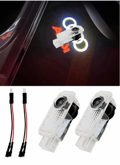 Buy LED Car Door Logo Lights, Welcome Lights Puddle Light Ghost Shadow Light Compatible with Accessories A1/A3/A4/A5/A6/A7/A8/B5/B6/B7/B8/C5/C6/C7/Q3/Q5/Q7/TT/8V/R8/8L/8P Series  2Pcs in UAE