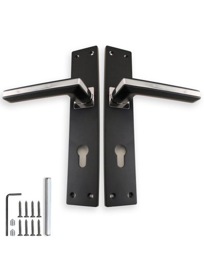 Buy Mortise Zinc door Handle (AB-009-Black+CP) in Saudi Arabia