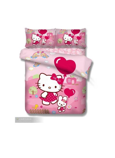 Buy Textile Children Cartoon 3d Print Bedding Sets Comforter with fixed Duvet Set Bed Linen Boys Girls Single Comfort 160x210 Bed Sheets 120”200  Hello kitty in UAE