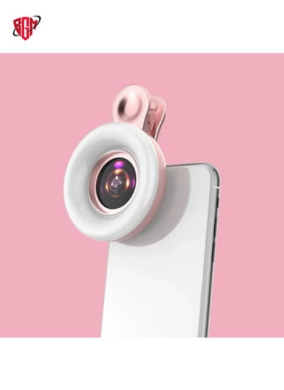 Buy Mobile Phone Macro Lens Beauty Makeup Selfie Light(Pink) in UAE