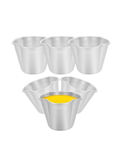 Buy 6Pcs Egg Tart Molds Nonstick Pudding Pan Muffin Cups Aluminum Alloy Cake Tartlets Pudding Molds Baking Cups Cupcake Mould Muffin Tin Egg Tart Molds Baking Tool for Kitchen Mini Pie Tins in UAE