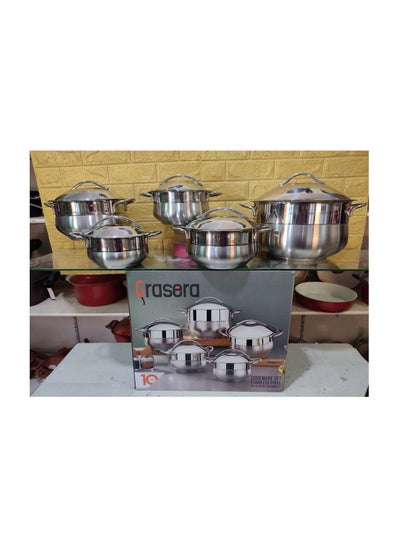 Buy 051433 Bomba Steel Glacierra Cookware Set 10 Pieces 18-20-24-28-32 cm in Egypt