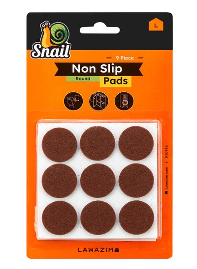 Buy Snail 9-Piece Furniture Non Slip Pads set - Wollens Round Shape in Saudi Arabia