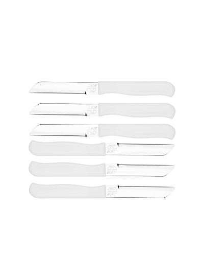 Buy Alsaif Stainless Steel Fruit Knives Set Comfortable Handles Lightweight And Easy To Clean White in Saudi Arabia