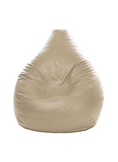 اشتري XXL Faux Leather Multi-Purpose Bean Bag With Polystyrene Filling Cream في الامارات