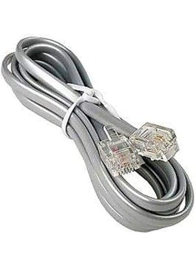 Buy US Type Telephone Extension Cord 2 Meter Grey RJ-11 Male Plug Telephone Cable in Egypt
