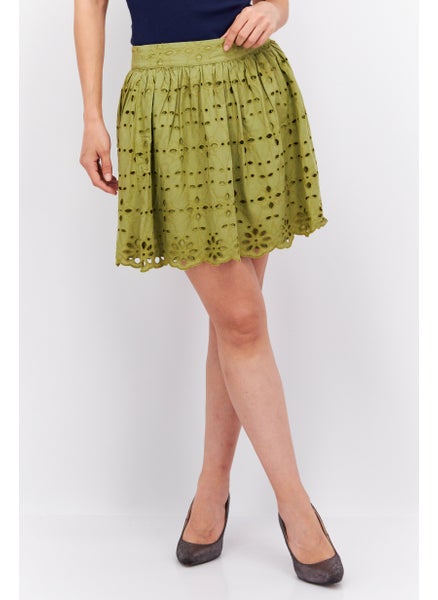 اشتري Women Textured Mini Skirt, Green في الامارات