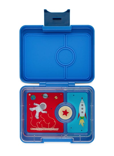 Buy Lunch Box Mini Snack 3-Compartment Leak Proof - BPF Free - Suitable for 4 - 7 Years Rockets Printing True Blue -  Rocket Tray in Saudi Arabia