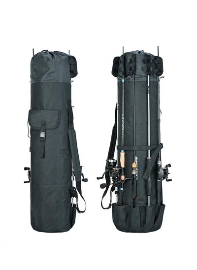 Buy Durable Folding Fishing Rod Bag, with Rod Holder Waterproof Fishing Pole Case Rod Bag Holds 5 Poles Tavel Case Large Capacity Organizer Fishing Gear Bag Gifts for Men(Black) in Saudi Arabia